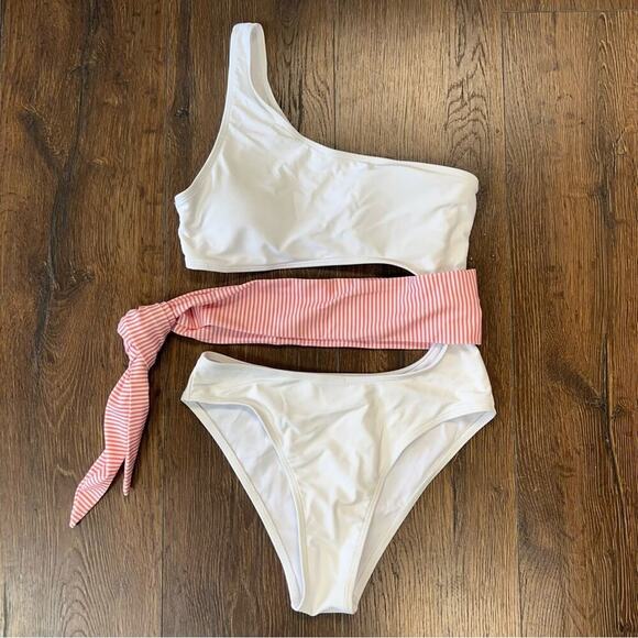 SHEIN one piece swimsuit with mid waist tie SZ SM - Picture 1 of 2
